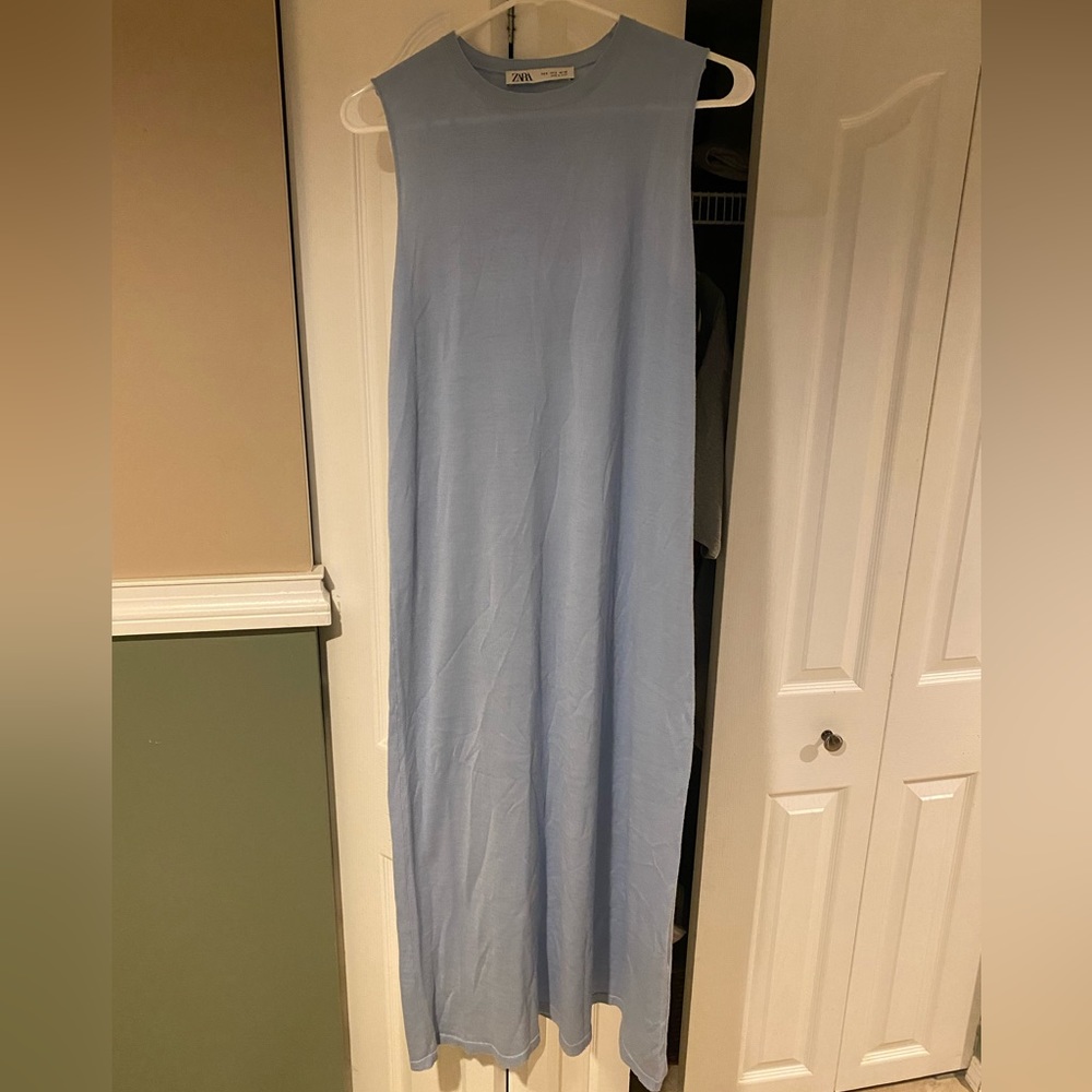 Zara baby blue knit dress